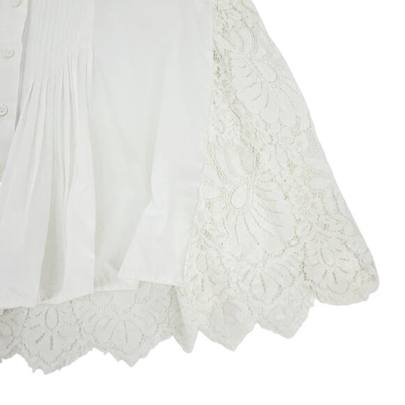 SEA New York Lace Back Button Down Blouse in Milky White 8|M - Picture 6 of 9